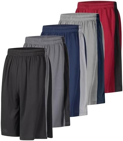 Men's Long Athletic Shorts Basketball Gym Quick Dry Camo Shorts with Pockets