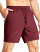 Men's Workout Running Shorts 7 Inch Lightweight Athletic with Zipper Pockets No Liner Quick-Dry Gym Active Shorts