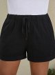 Womens Plus Size Comfy Drawstring Casual Elastic Waist Pocketed Shorts,1X-5X