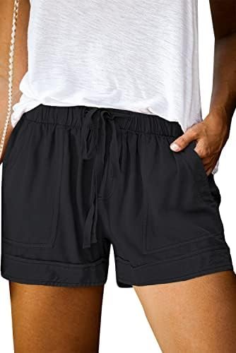 Womens Plus Size Comfy Drawstring Casual Elastic Waist Pocketed Shorts,1X-5X