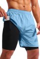 Men's 2 in 1 Running Shorts 7" Quick Dry Gym Athletic Workout Shorts for Men with Phone Pockets