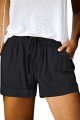 Womens Plus Size Comfy Drawstring Casual Elastic Waist Pocketed Shorts,1X-5X